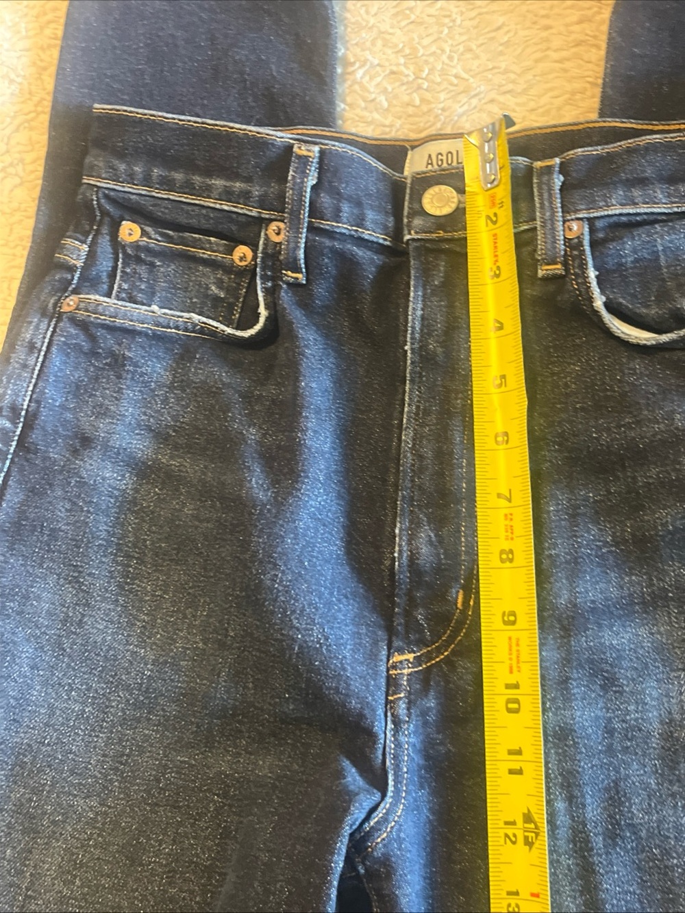 AGOLDE Pinch Waist Skinny Jeans Womens 28 Blue High Rise Dark Denim Stretch - Picture 5 of 7